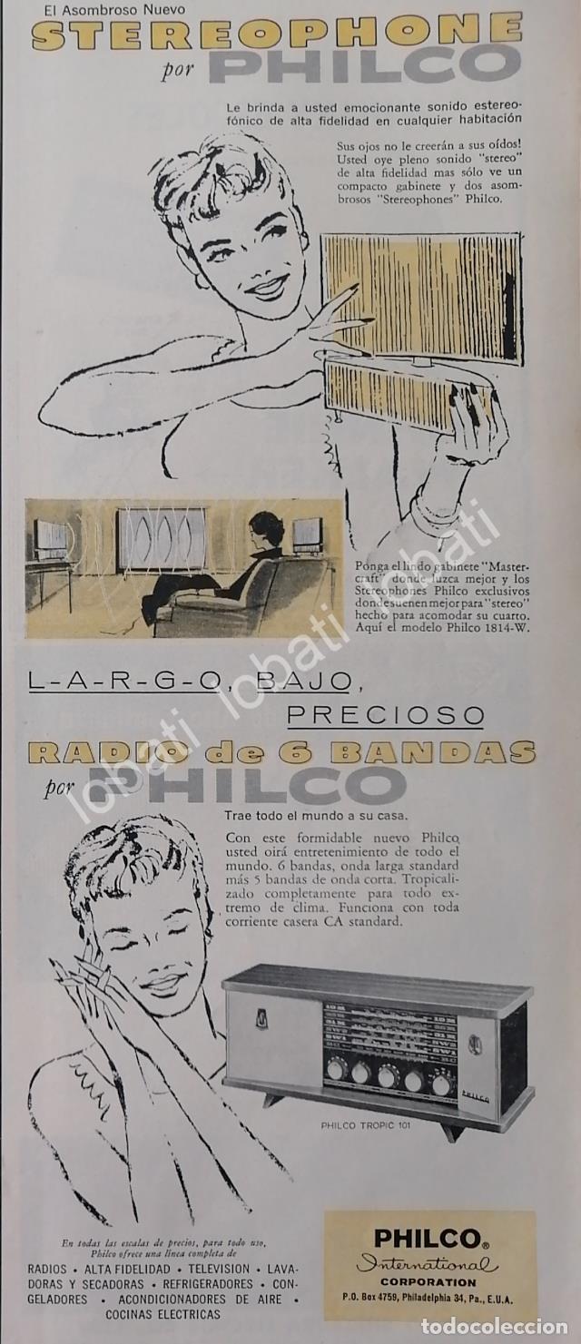 Collectionnisme d'affiches: CARTEL ANTIGUO ORIGINAL DE RADIOS PHILCO STEREOPHONE TROPIC 101 1959 /343