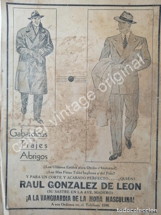 Collectionnisme d'affiches: CARTEL ANTIGUO ORIGINAL DE SASTRERIA DE RAUL GONZALEZ DE LEON 1942 MONTERREY