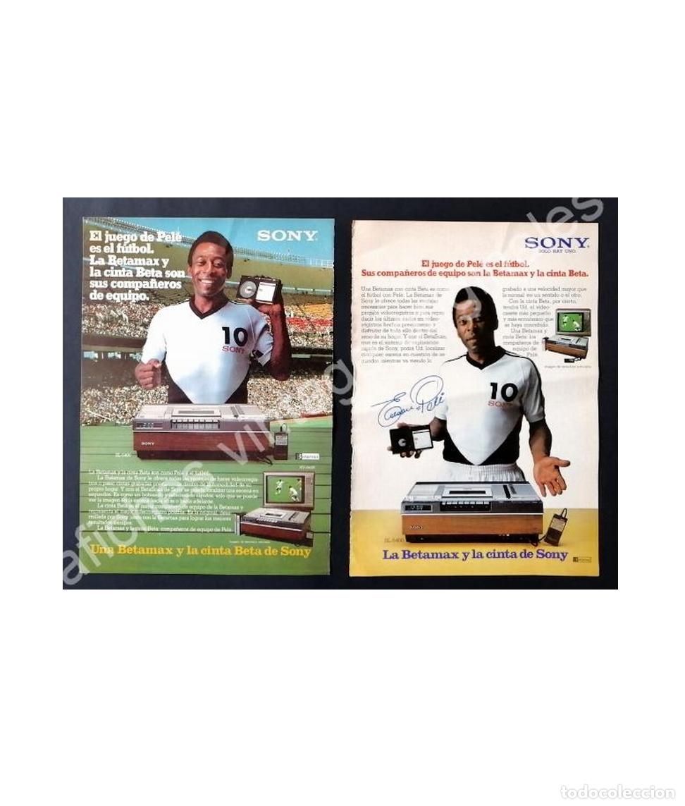 Collectionnisme d'affiches: CARTEL ANTIGUO ORIGINAL DE 2 FICHES. FUTBOLISTA PELE Y SONY BETAMAX 1980s / FEP