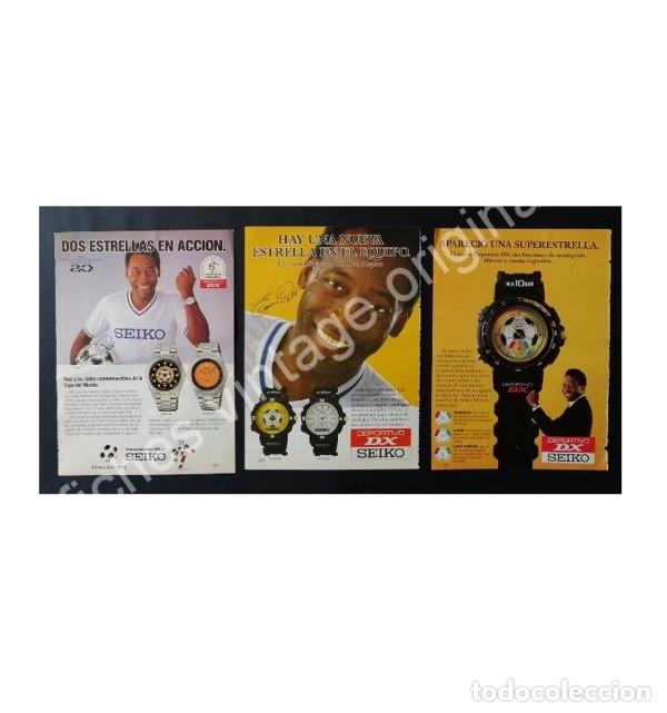 Collectionnisme d'affiches: CARTEL ANTIGUO ORIGINAL DE 3 FICHES. FUTBOLISTA PELE Y RELOJES SEIKO 1990 / FEP