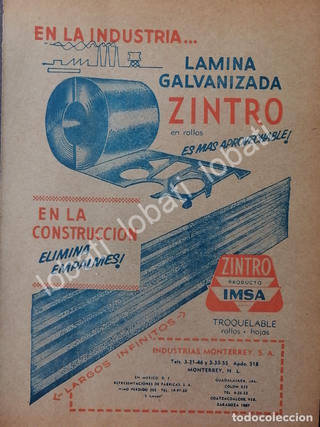 Collectionnisme d'affiches: CARTEL ANTIGUO ORIGINAL DE IMSA INDUSTRIAS MONTERREY. LAMINA ZINTRO 1960 /715