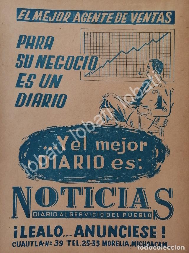 Collectionnisme d'affiches: CARTEL ANTIGUO ORIGINAL DE AFICHE DEL PERIODICO NOTICIAS 1965. MORELIA. MICH / N86