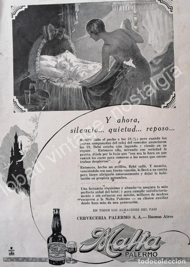 Collectionnisme d'affiches: CARTEL ANTIGUO ORIGINAL DE CERVEZA PALERMO 1931 ARGENTINA