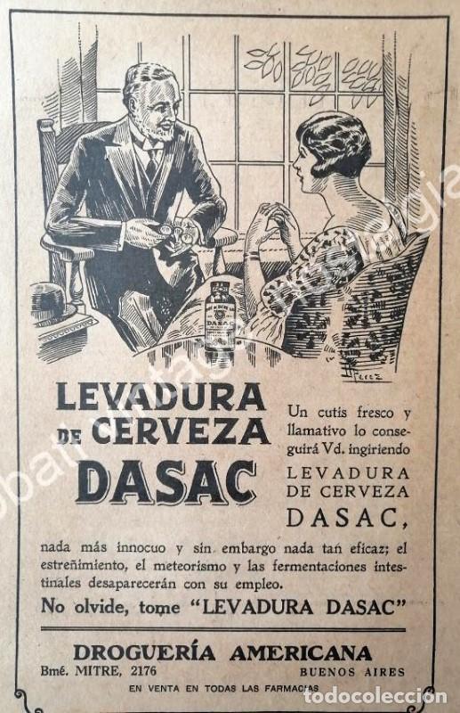 Collectionnisme d'affiches: CARTEL ANTIGUO ORIGINAL DE CERVEZA TONICO DASAC 1926 ARGENTINA / RARO
