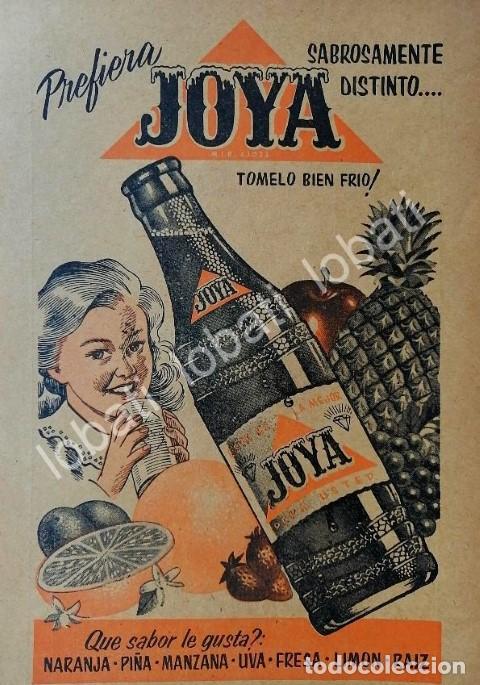 Collectionnisme d'affiches: CARTEL ANTIGUO ORIGINAL DE REFRESCO JOYA / EMBOTELLADORA TOPO CHICO 1957 /234
