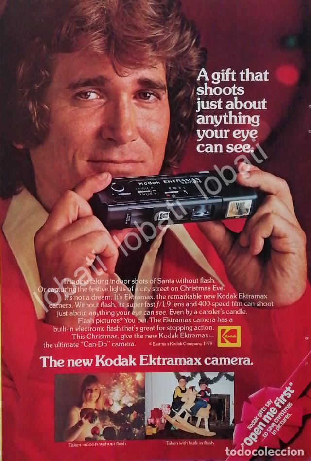 Collectionnisme d'affiches: CARTEL ANTIGUO ORIGINAL DE MICHAEL LANDON Y CAMARAS KODAK EKTRAMAX 1979 /416 FEP