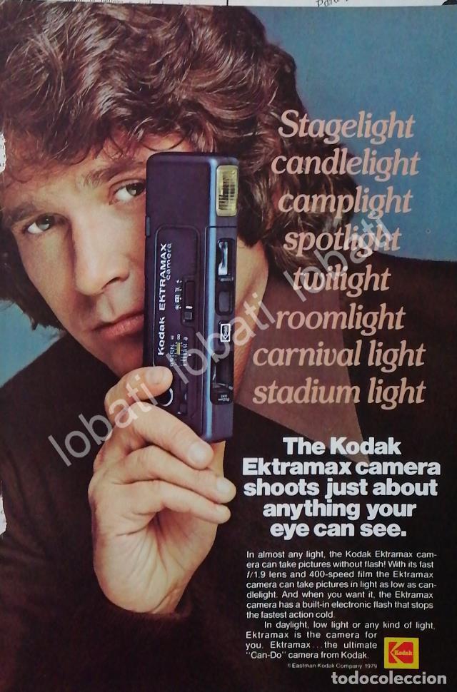 Collectionnisme d'affiches: CARTEL ANTIGUO ORIGINAL DE MICHAEL LANDON Y CAMARAS KODAK EKTRAMAX 1979 /415 FEP