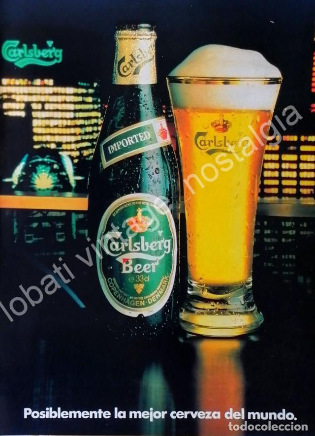 Collectionnisme d'affiches: CARTEL ANTIGUO ORIGINAL DE CERVEZA CARLSBERG 1988 /RARO