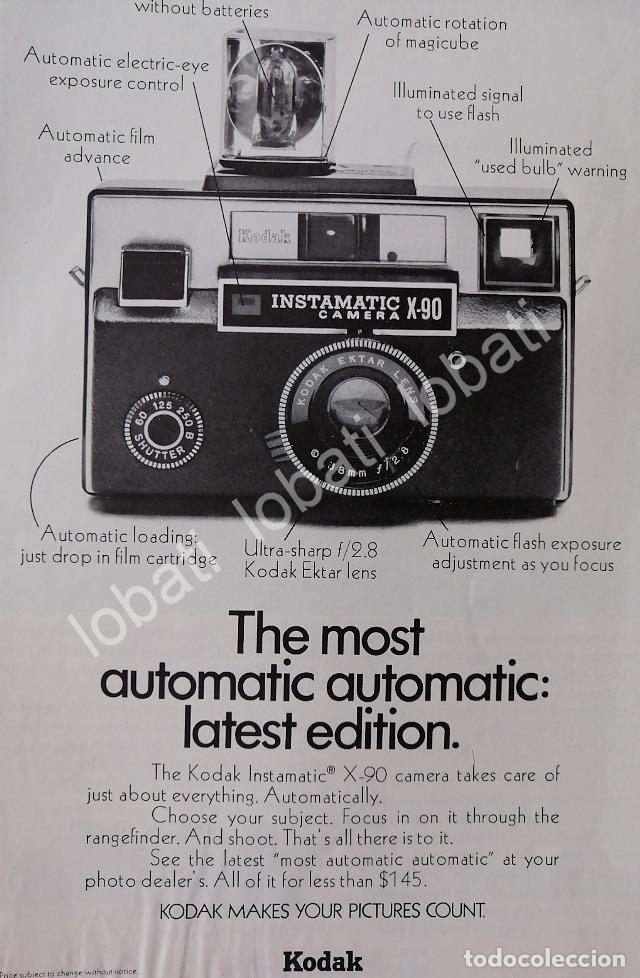 Collectionnisme d'affiches: CARTEL ANTIGUO ORIGINAL DE CAMARAS FOTOGRAFICAS KODAK INSTAMATIC X-90 1970s /516