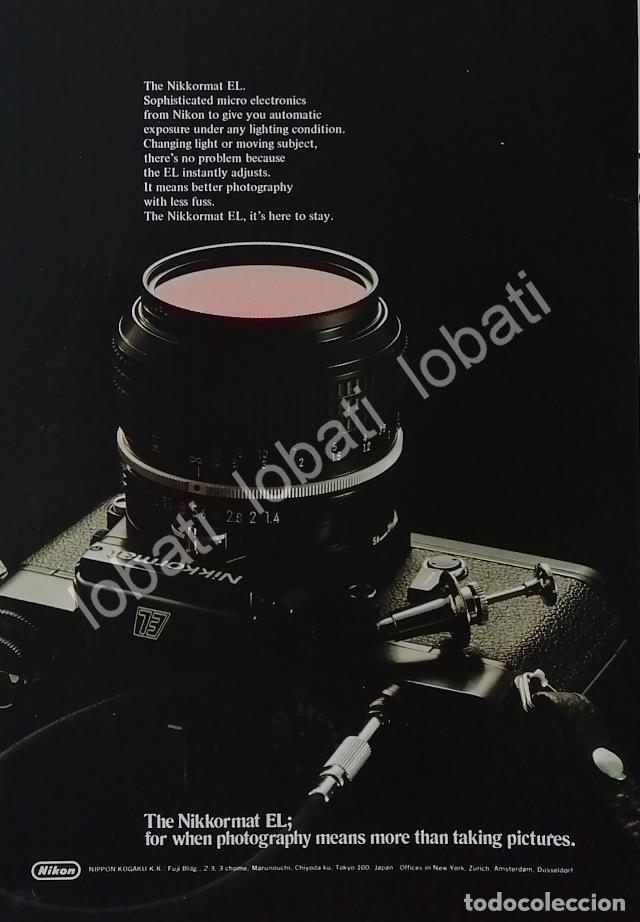 Collectionnisme d'affiches: CARTEL ANTIGUO ORIGINAL DE CAMARAS NIKON NIKKORMART EL. 1970s /482