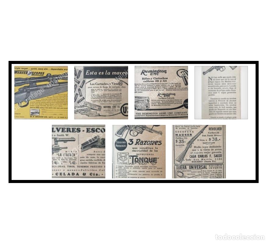 Collectionnisme d'affiches: CARTEL ANTIGUO ORIGINAL DE SET DE 7 AFICHES DE ARMAS A&Ntilde;OS 20s-60s
