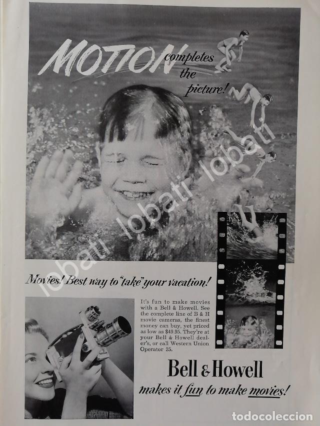 Collectionnisme d'affiches: CARTEL ANTIGUO ORIGINAL DE CAMARAS FILMADORAS 16mm BELL & HOWELL 1953 /540