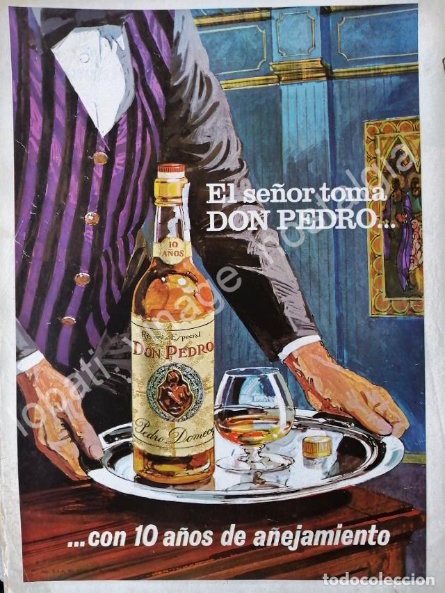 Collectionnisme d'affiches: CARTEL ANTIGUO ORIGINAL DE BRANDY DON PEDRO 1973 10 A&Ntilde;OS DE A&Ntilde;EJAMIENTO