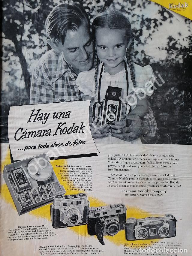 Collectionnisme d'affiches: CARTEL ANTIGUO ORIGINAL DE CAMARAS FOTOGRAFICAS KODAK 1954 /597