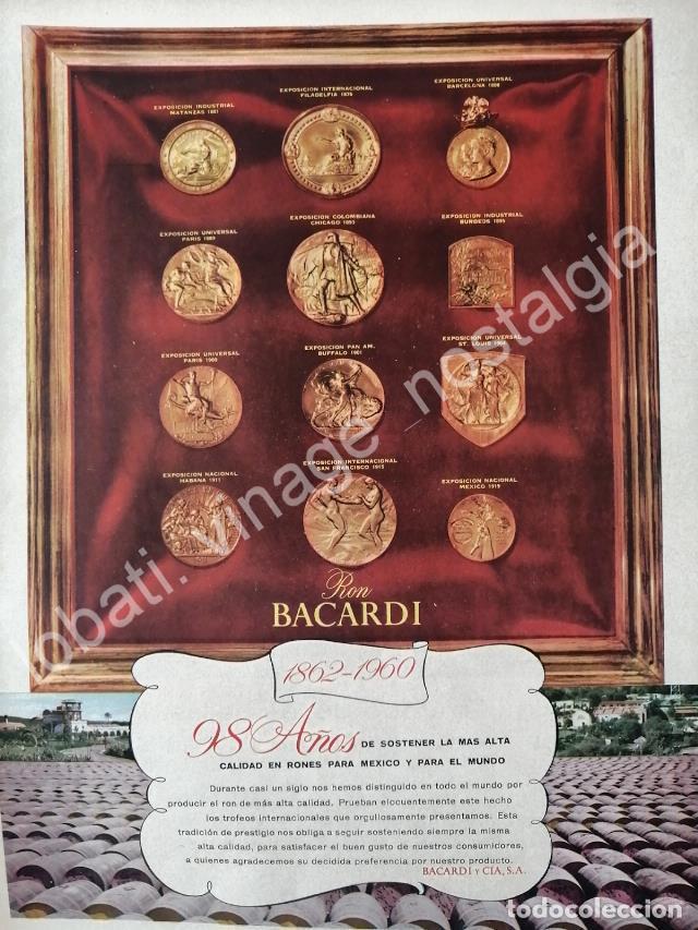 Collectionnisme d'affiches: CARTEL ANTIGUO ORIGINAL DE RON BACARDI 1960 98 ANIVERSARIO / RARO