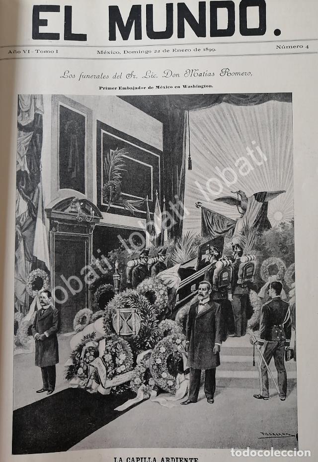 Collectionnisme d'affiches: PORTADA ANTIGUA ORIGINAL 1899. FUNERAL DE MATIAS ROMERO /PLT. POR JOSE MARIA VILLASANA