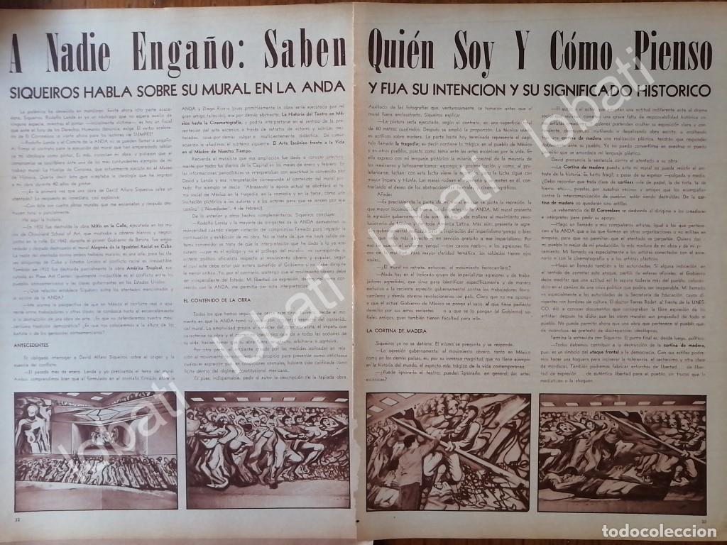 Poster collecting: CARTEL ANTIGUO ORIGINAL DE ALFARO SIQUEIROS HABLA SOBRE MURAL EN ANDA