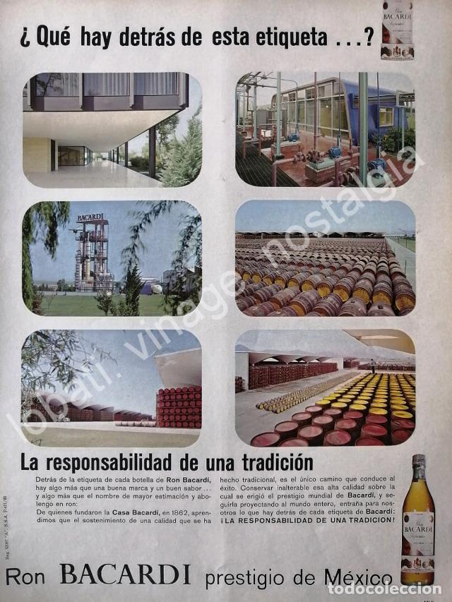 Poster collecting: CARTEL ANTIGUO ORIGINAL DE RON BACARDI Y LA PLANTA DE TEPOTZOTLAN 1965 -MUY RARO