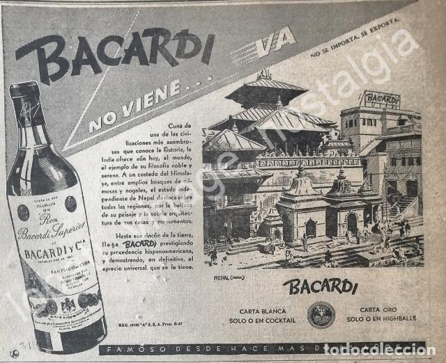 Poster collecting: CARTEL ANTIGUO ORIGINAL DE RON BACARDI Y NEPAL 1947