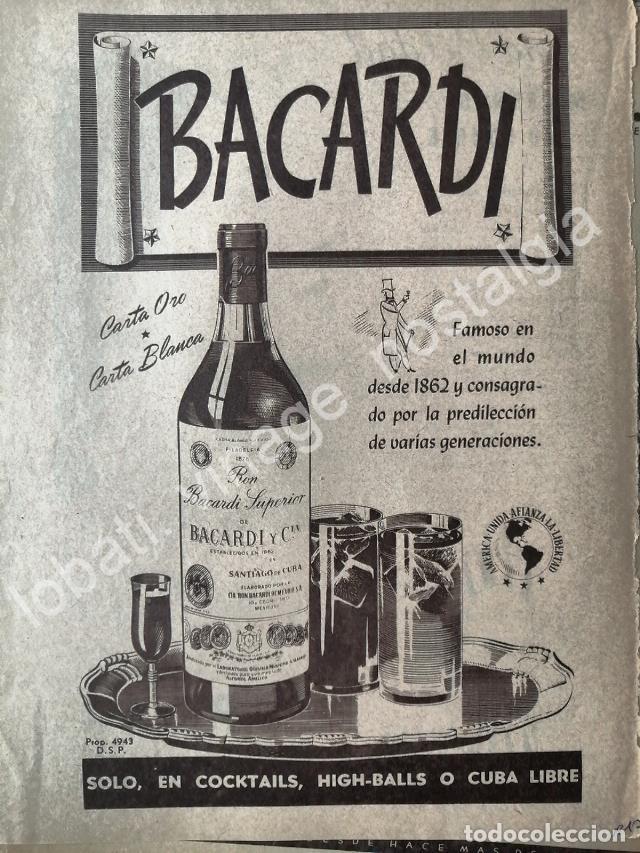 Poster collecting: CARTEL ANTIGUO ORIGINAL DE RON BACARDI 1942 ANTE LA SEGUNDA GUERRA MUNDIAL