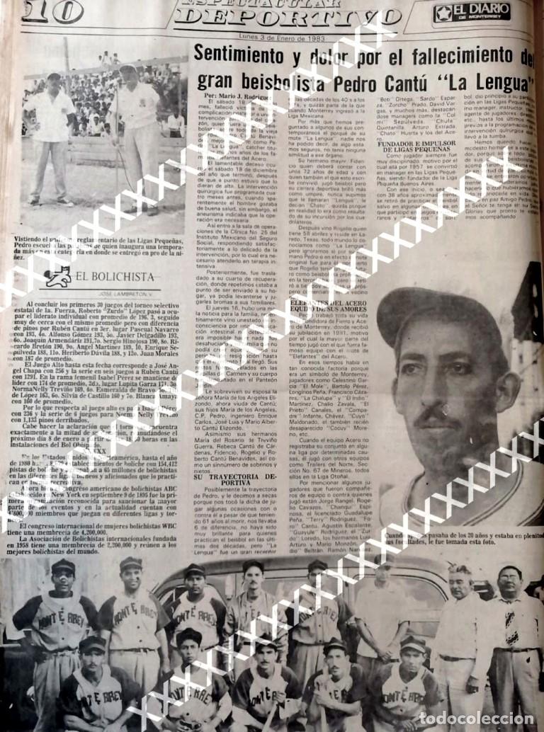 Poster collecting: CARTEL ANTIGUO ORIGINAL DE NOTA. MUERE BEISBOLISTA PEDRO CANTU. LA LENGUA 1983
