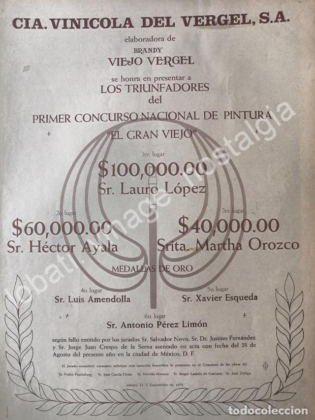 Poster collecting: CARTEL ANTIGUO ORIGINAL DE 1ER CONCURSO NACIONAL DE PINTURA EL GRAN VIEJO 1972 /MUY RARO
