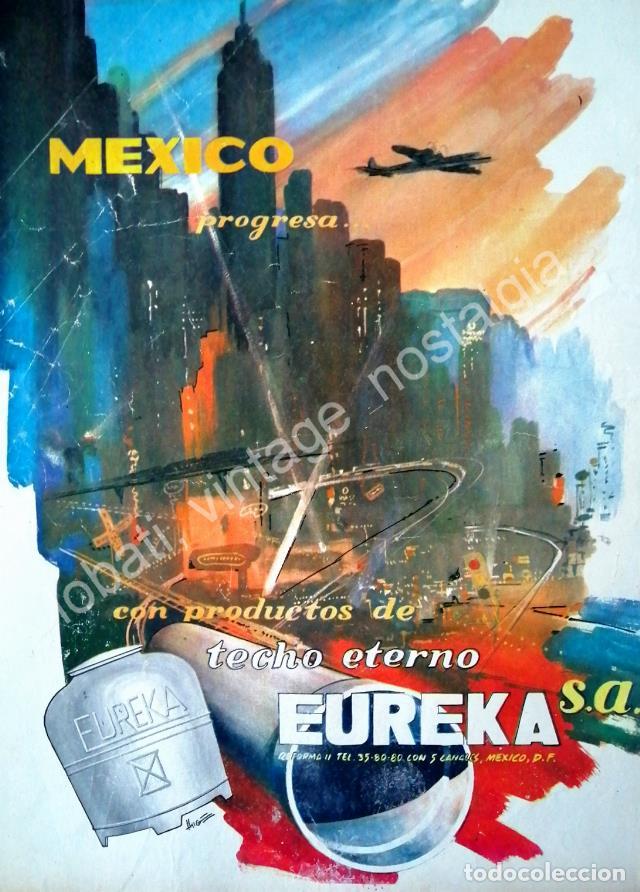 Poster collecting: CARTEL ANTIGUO ORIGINAL DE TECHO ETERNO EUREKA S.A PUBLICIDAD ARTISTICA 1950s