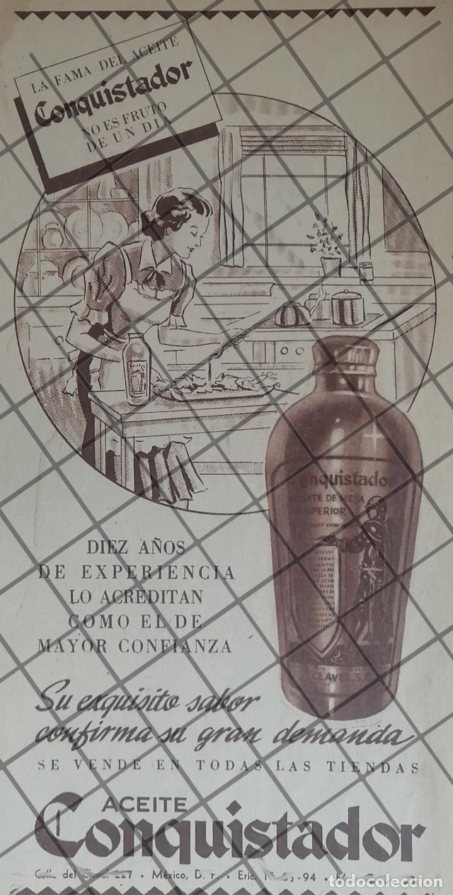 Poster collecting: CARTEL PUBLICITARIO RETRO. ACEITE CONQUISTADOR 1940