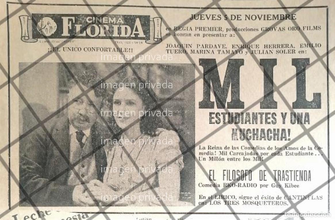 Poster collecting: AFICHE RETRO CINE FLORIDA MONTERREY 1942 RARO