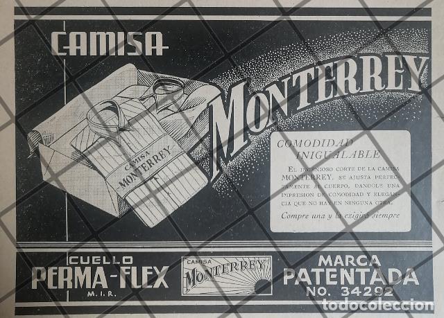 Poster collecting: AFICHE PUBLICITARIO RETRO CAMISAS MONTERREY 1942 RARO