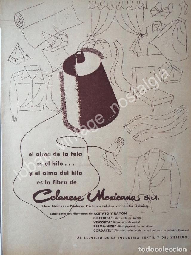 Poster collecting: CARTEL ANTIGUO ORIGINAL DE CELANESE MEXICANA S.A 1956 INDUSTRIA TEXTIL Y QUIMICA