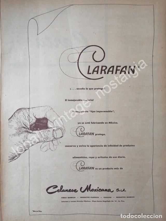 Poster collecting: CARTEL ANTIGUO ORIGINAL DE CLARAFAN, DE CELANESE MEXICANA S.A 1956 / MUY RARO
