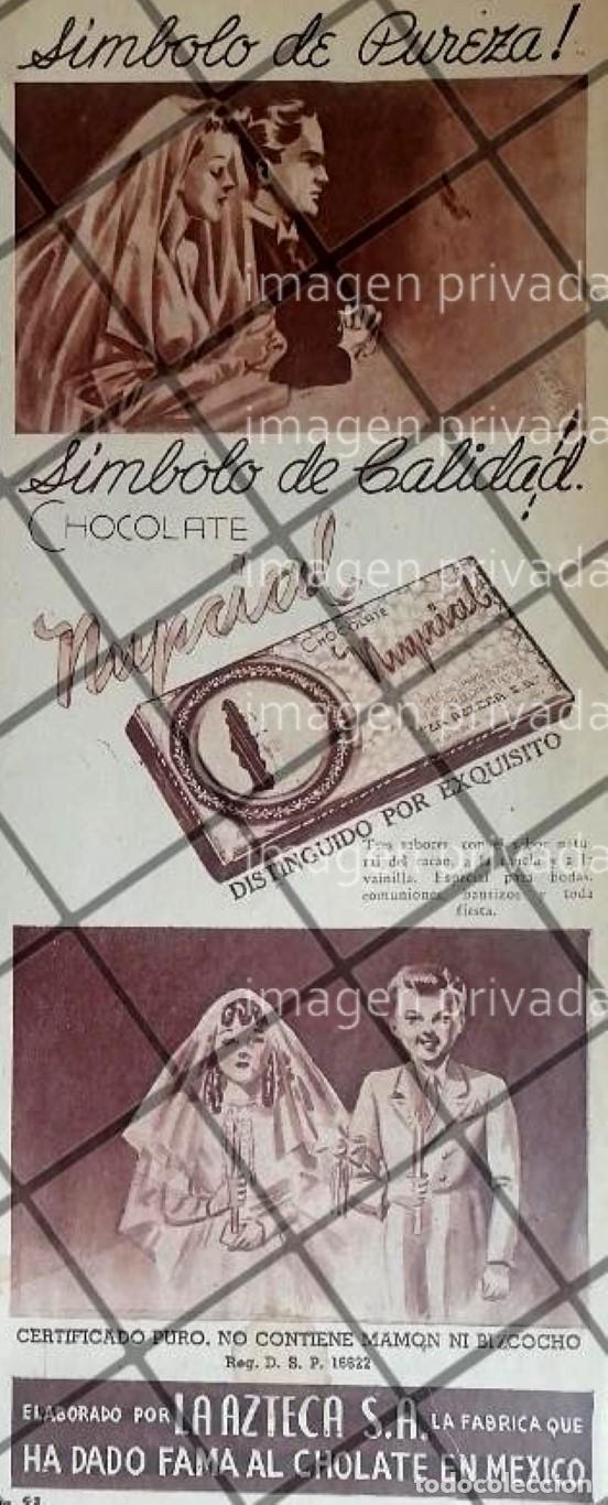 Poster collecting: CARTEL PUBLICITARIO CHOCOLATE NUPCIAL. LA AZTECA 1953