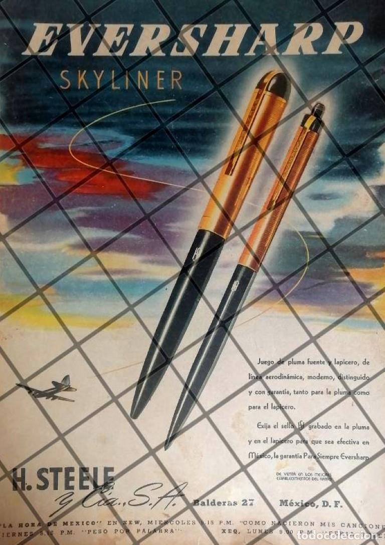 Poster collecting: CARTEL PUBLICITARIO RETRO BOLIGRAFO EVERSHARP SKYLINER 1941