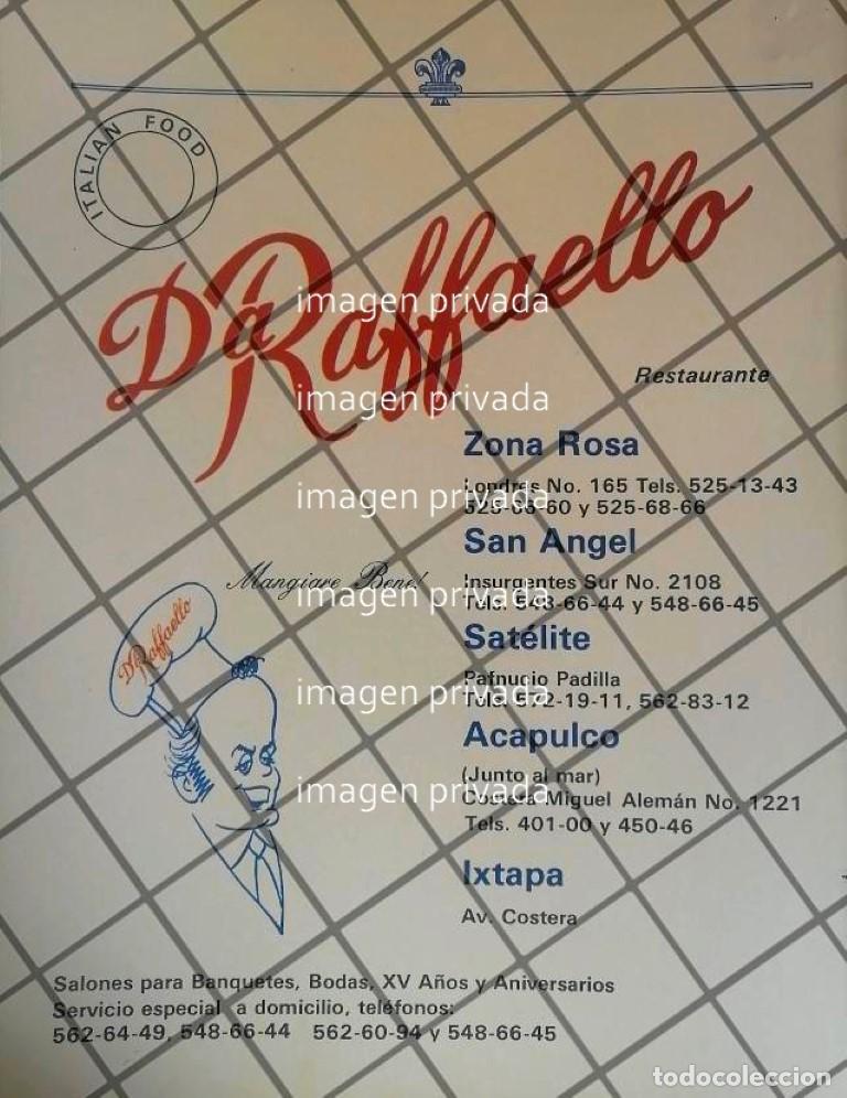 Poster collecting: PUBLICIDAD ANTIGUA RESTAURANTE DA RAFFAELLO 1987