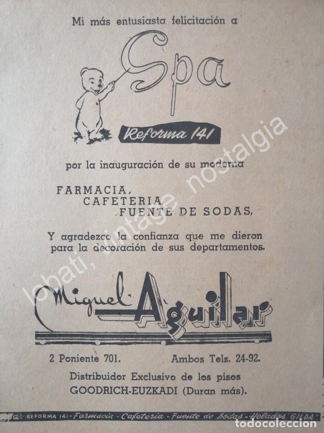 Poster collecting: CARTEL ANTIGUO ORIGINAL DE PISOS MIGUEL AGUILAR 1956 Y TIENDA SPA. PUEBLA