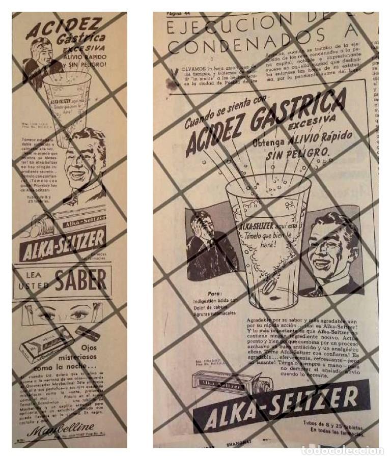 Poster collecting: 2 AFICHES PUBLICITARIOS ANTIGUOS. ALKASELTZER 1945