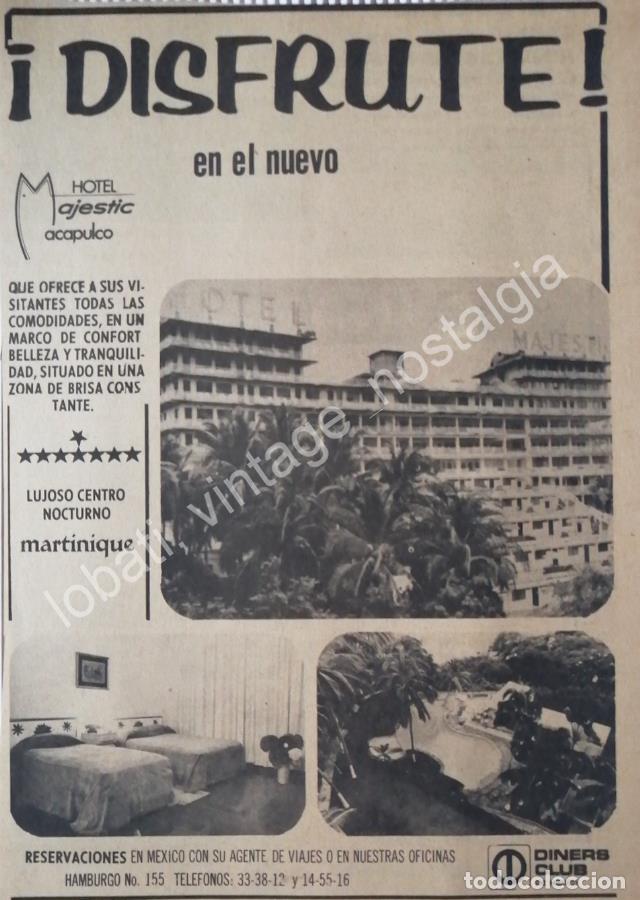 Poster collecting: CARTEL ANTIGUO ORIGINAL DE HOTEL MAJESTIC ACAPULCO 1960s /3