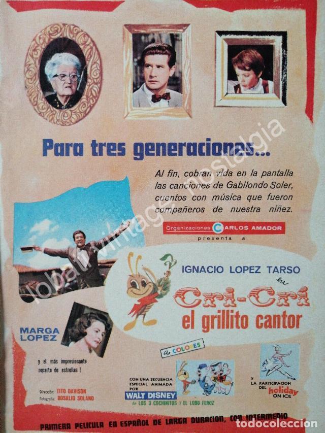 Sammeln von Plakaten: CARTEL ANTIGUO ORIGINAL DE IGNACIO LOPEZ TARZO, CRI CRI EL GRILLITO CANTOR 1963 /FEP /2