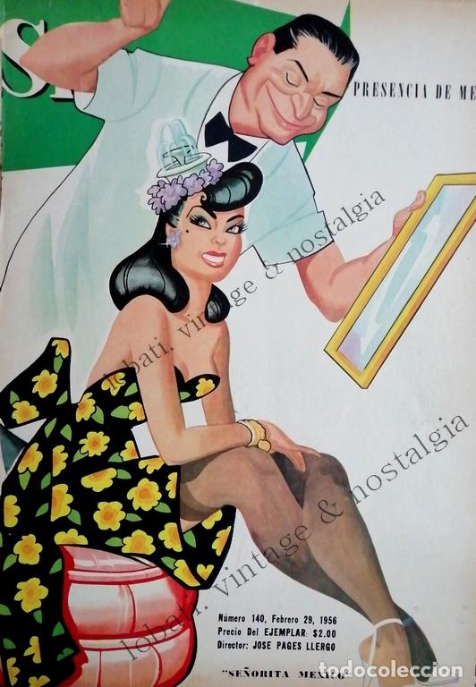 Collectionnisme d'affiches: CARTEL ANTIGUO ORIGINAL DE PORTADA CON MARTA BAUMANN KELLER SE&Ntilde;ORITA MEXICO 1956