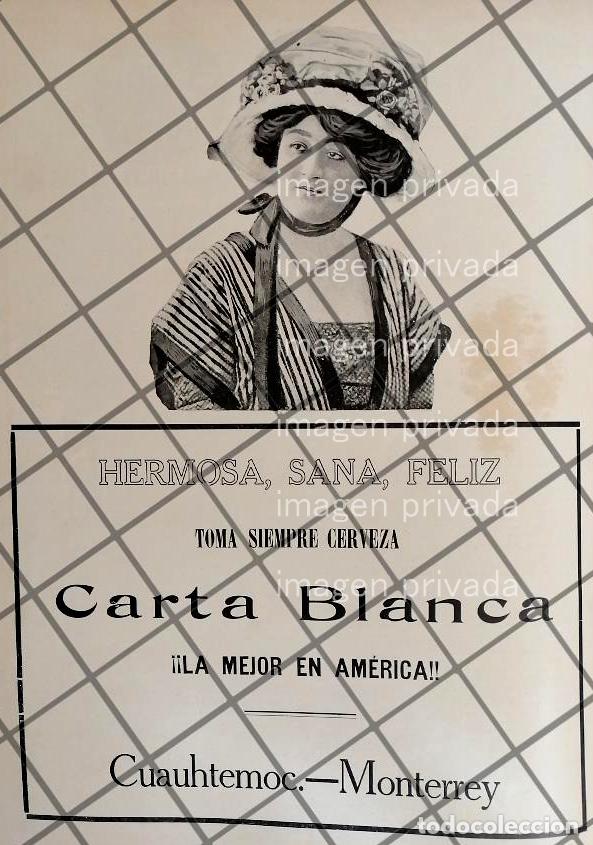Collectionnisme d'affiches: CARTEL ANTIGUO CERVEZA CARTA BLANCA 1910 -204