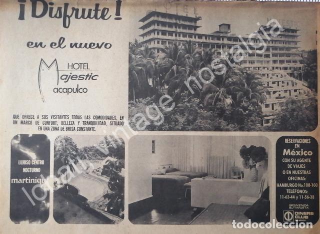 Collectionnisme d'affiches: CARTEL ANTIGUO ORIGINAL DE HOTEL MAJESTIC DE ACAPULCO 1967 /5