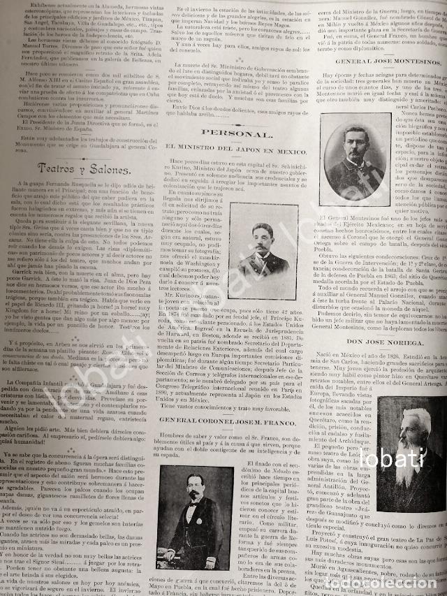 Collectionnisme d'affiches: CARTEL ANTIGUO ORIGINAL DE MUERE EL ARQUITECTO JOSE NORIEGA 1895 Y OTRAS NOTAS / ARQ