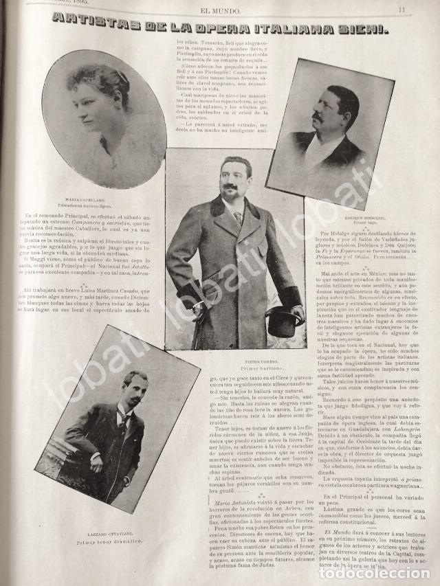 Collectionnisme d'affiches: CARTEL ANTIGUO ORIGINAL DE ARTISTAS DE LA OPERA ITALIANA EN MEXICO 1895 / FEP