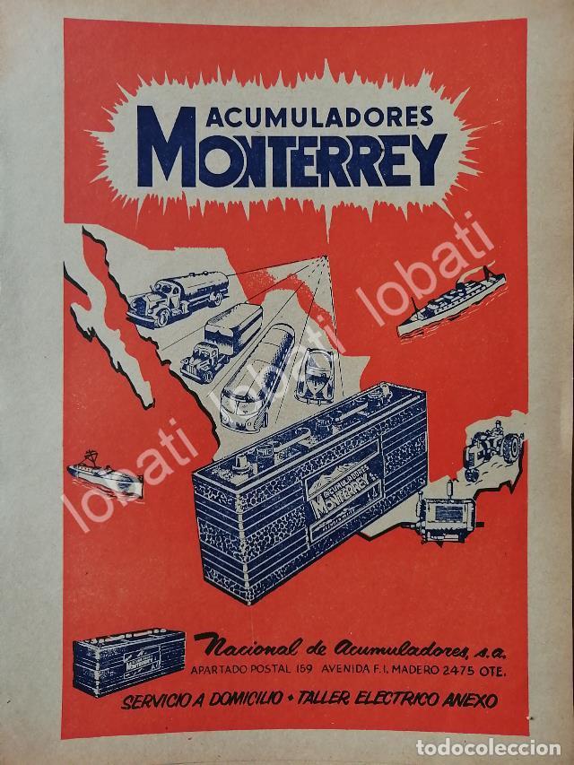 Collectionnisme d'affiches: CARTEL ANTIGUO ORIGINAL DE ACUMULADORES MONTERREY 1941 /277 RARO