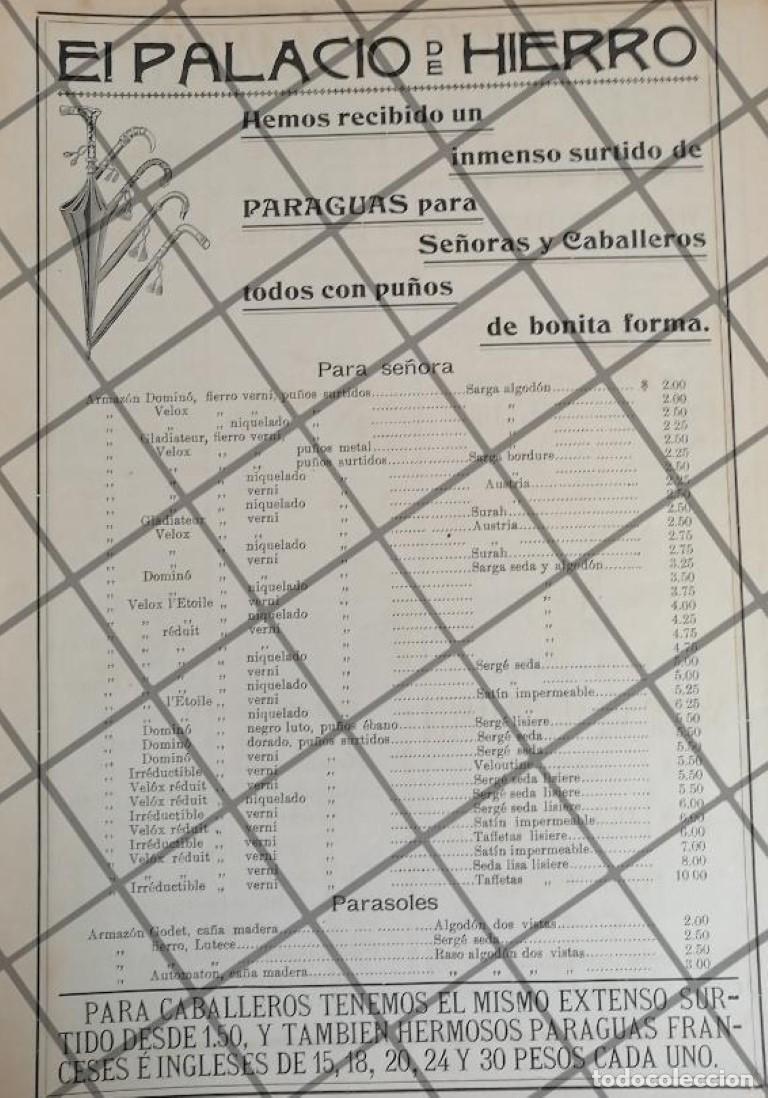 Collectionnisme d'affiches: CARTEL PUBLICITARIO ANTIGUO EL PALACIO DE HIERRO 1907 -74