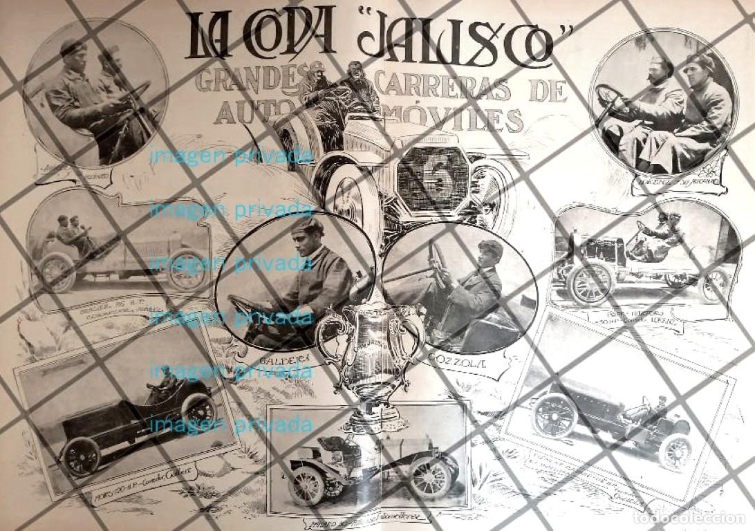 Collectionnisme d'affiches: AFICHE ANTIGUO LA COPA JALISCO 1907 CARRERAS DE AUTOS