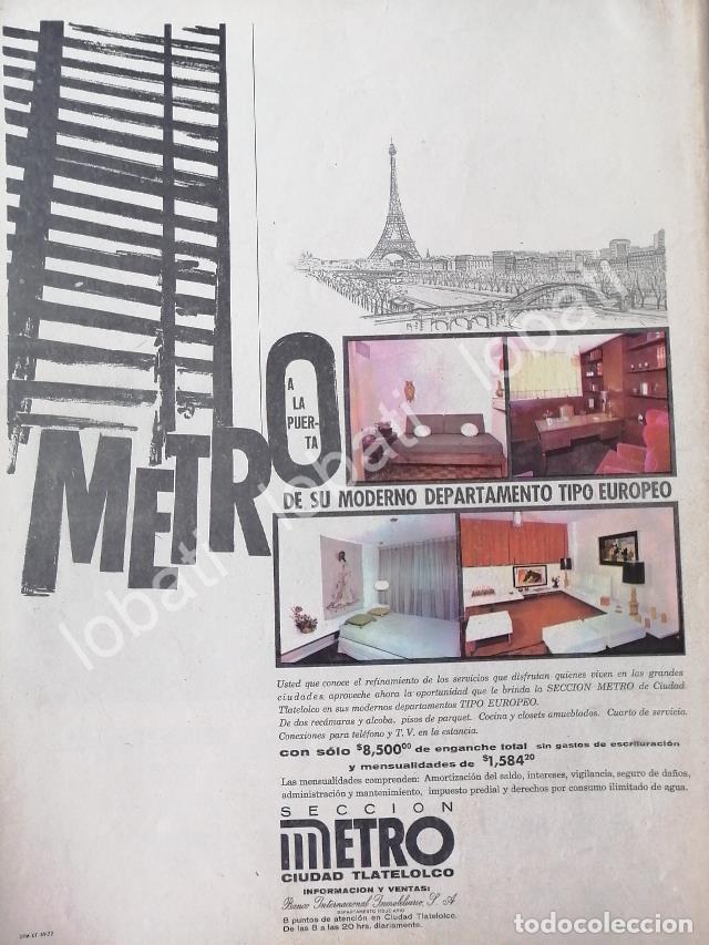 Collectionnisme d'affiches: CARTEL ANTIGUO ORIGINAL DE INICIOS DE CIUDAD TLATELOLCO SECCION METRO 1969 /424 MUY RARO