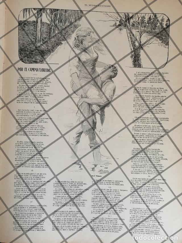 Collectionnisme d'affiches: AFICHE ANTIGUO POEMA CON DIBUJOS DE CARLOS ALCALDE 1907