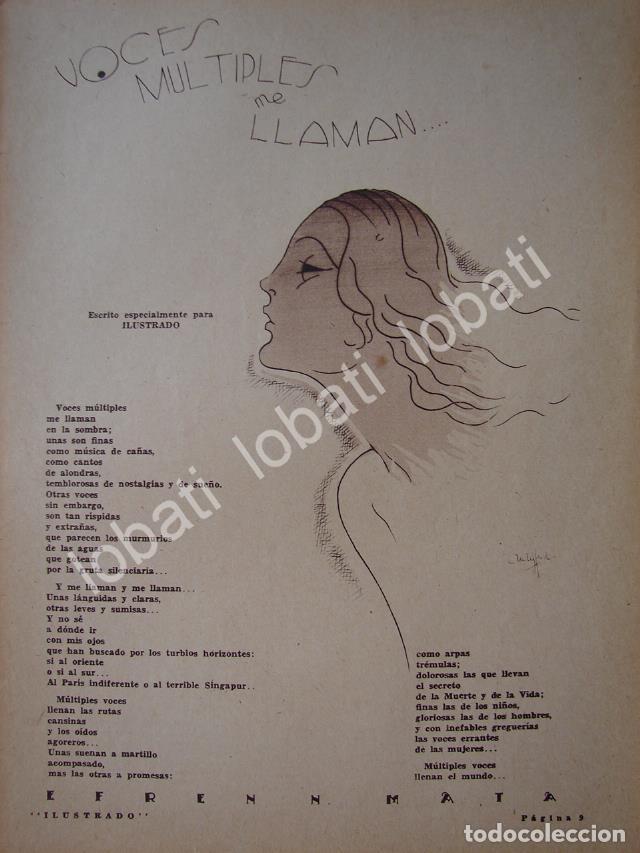 Collectionnisme d'affiches: CARTEL ANTIGUO ORIGINAL DE POEMA INEDITO DE AFREN MATA 1934 DIBUJO DE ANDRES AUDIFFRED